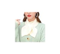 TAITUS Winter-Kreuzhals-Volltonfarbe-Damen-Strickschal, gestrickter kleiner quadratischer Schal, modischer kurzer Damen-Schal (white,One Size)