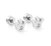 Taj Krone Ohrstecker mit 1 Zirkon - Edelstahl (Gold/Silber - 18K vergoldet) - Silber