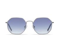 Take a Shot Achteck-Sonnenbrille Dorian Gray in Silber mit blauen Verlaufsgläsern