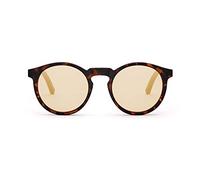 TAKE A SHOT Holz-Sonnenbrille Damen gold verspiegelt Schmal Runde Gläser, UV400 Schutz - Verspiegelte Sonnenbrille Holz LORMORAL