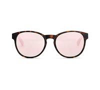 TAKE A SHOT Holz-Sonnenbrille Damen Verspiegelt Groß Runde Gläser, Havana, UV400, Rosa Verspiegelte Sonnenbrille Rund Holz RED QUEEN