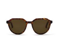 TAKE A SHOT Holz Sonnenbrille für Herren und Damen mit modernem Flattop Design Braun (Havana/Kirsche/Braun)