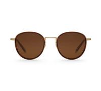 TAKE A SHOT Runde Sonnenbrille aus Edelstahl mit ECO Acetate - Ada Kollektion Braun (Havana / Gold / Braun)