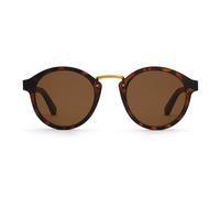TAKE A SHOT Runde Sonnenbrille aus Holz für Damen und Herren Braun (Havana / Walnuss / Braun)