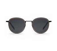 TAKE A SHOT - Runde Sonnenbrille für Damen Schwarz mit Edelstahl Rahmen Schwarz, Acetat Windsor Ring und Edelstahl Bügeln, UV400 Schutz, Ada: Umbra Crystal