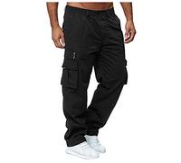 Take Idea Herren Cargohose Regular Fit Reiner Farbklassiker Jogginghose Mit Seitlichen Taschen Mit Geradem Bein Breite Freizeithose Warm Atmungsaktiv Trekkinghose Wanderhose