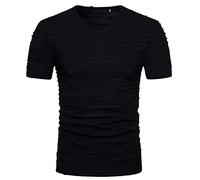 Take Idea Herren Tshirt Einfarbig Loch Slim Fit Oberteil Mit Rundhals Summer Kurzarm Stretch Material Sportshirt Erfrischend Tops Atmungsaktiv Sweatshirts Mode Streetwear