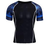 Take Idea Kompressionsanzug Herren Mode Cyberpunk Drucken Unterhemd FunktionswäSche Fitness Gym Kompressionsshorts Schnelltrocknende Tights Atmungsaktiv Trainingsanzug Stretch Fitnessanzug