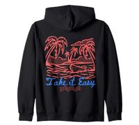 Take It Easy Coastal Vibes Beach Palm Tree Summer Kapuzenjacke