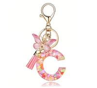 TAKONE Schmetterling Glitzer Rosa Schlüsselanhänger - Idealer Geschenk Auto Schlüsselanhänger für Frauen/Kinder