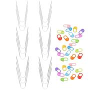 TAKONE Socken Rundstricknadel Set - 18 Stück Edelstahl Kurze Rundstricknadeln (2/2,5/3/3,5/4/4,5mm) mit 30 Fixierstiften - Ideal Für Socken, Mützen & Ärmel