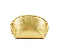 TAKOXIA Goldfarbene Make-up-Tasche, handliche Make-up-Tasche, Kosmetiktasche, Reise-Organizer, vielseitige Aufbewahrungstasche für den täglichen Gebrauch, Halbrunder Dutt, 15x7x13cm