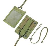 Taktischer Ausweishalter, Ausweishülle ID Kartenhalter, Badge Holder Lanyard mit Abnehmbarem Umhängeband, Schlüsselband und Stifthalter, für ID Tags Visitenkarte Draußen Arbeiten (Militärgrün)