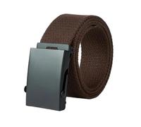 Taktischer Gürtel aus Canvas-Nylon für Herren, Gürtel mit Metallschnalle, Kaffee, 110cm