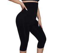 Takusun Shapewear Leggings für Frauen Bauchkontrolle Hohe Taille Capri Body Shaper Butt Lift Oberschenkel Slimmer Tanzhose, Schwarz, Small