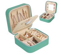 talifoca Jewellery Box Travel Small Jewellery Box for Women Girls PU Leather Jewellery Case with Mirror Jewellery Storage for Earrings Rings Stud Earrings Chain