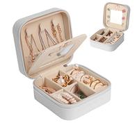 talifoca Jewellery Box Travel Small Jewellery Box for Women Girls PU Leather Jewellery Case with Mirror Jewellery Storage for Earrings Rings Stud Earrings Chain