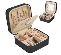 talifoca Jewellery Box Travel Small Jewellery Box for Women Girls PU Leather Jewellery Case with Mirror Jewellery Storage for Earrings Rings Stud Earrings Chain