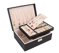 talifoca Schmuckkästchen, Doppellagige große Kapazität PU-Leder Schmuckaufbewahrung Organizer Schmuckschatulle Schmuckbox für Ringe Ohrringe Armbänder Halsketten Mädchen Frauen