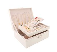 talifoca Schmuckkästchen, Doppellagige große Kapazität PU-Leder Schmuckaufbewahrung Organizer Schmuckschatulle Schmuckbox für Ringe Ohrringe Armbänder Halsketten Mädchen Frauen