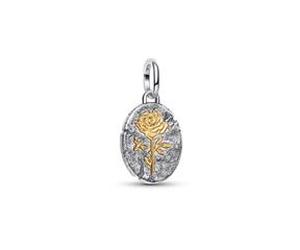 Talisman Rose Medaillon-Charm, 925er Silber, IP Gold