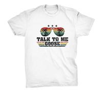 Talk to Me Goose Retro Topgun Sonnenbrille Meme T-Shirt, weiß, M