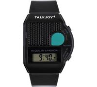 TalkJoy Spanisch Sprechende Armbanduhr, Digitale LCD Blindenuhr mit Sprachfunktion, Uhrzeit- und Weckzeitansage, Seniorenuhr, Demenzuhr, Hilfsmittel für Sehbehinderte, sprachgestütztes Menü, Schwarz