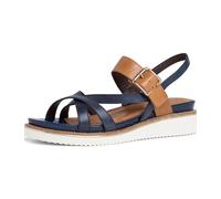 Tamaris 1-1-28252-24/804 NAVY/COGNAC Riemchensandalen FS 2020 für Damen, blau, Größe 40 EU