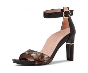 Tamaris 1-1-28303-24/037 BLK LEATH/STR. Sandaletten FS 2020 für Damen, schwarz, Größe 40 EU