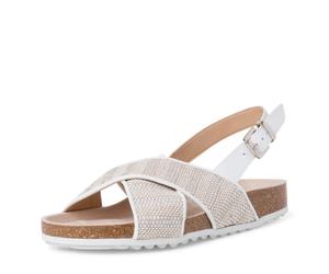 Tamaris 1-1-28401-28/197 WHITE COMB Riemchensandalen FS 2022 für Damen, beige, Größe 36 EU