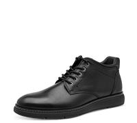 Schnürstiefelette TAMARIS, Herren, Gr. 45, Leder Textil, schwarz, Lederimitat, Rindsleder, clean, gepflegt, leicht glänzend, festlich, Schuhe Schnürstiefelette, Anzugschuh, Schnürschuh mit Kontrast-Ra
