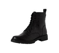 Tamaris 1-25402-43-001 Damen Schnürboot Leder schwarz schwarz | 1-25402-43 - Reißverschluss, TOUCH-IT Fußbett, flache Sohle