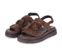 Tamaris 1-28255-46-304 Damen Flache Sandalen Rauleder in Brown - Gr. 41