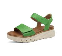 Tamaris Comfort Damen Sandalen flach aus Leder Plateau, Grün (Green), 39 EU