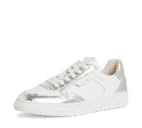 Tamaris Leder/Synthetik Sneaker, silber, 37 Weiß/Silber