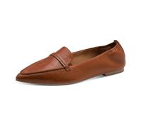 Tamaris Damen-Slipper Cognac Leder flach Größe 39