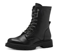 Schnürstiefelette TAMARIS, Damen, Gr. 36, schwarz, Lederimitat, unifarben, Basic, Schuhe Schnürstiefelette, Blockabsatz, Schnürboots mit glänzenden, elastischen Schnürsenkeln (46468455-36) schwarz