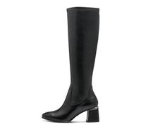 Tamaris 25527 Damenstiefel aus schwarzem Leder, halbelastischer Bein, mittlerer Absatz 6 cm, 25527, Schwarz , 41 EU