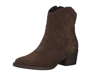 Tamaris 2570241304 Mocca (braun) - ungefütterte Stiefelette - Damenschuhe Modische Stiefelette / Boots, Braun, leder (nubuk), absatzhöhe: 30 mm für Damen, braun, Größe 37 EU