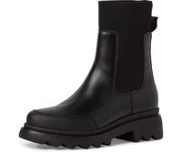 Tamaris 25830-001 Schwarz - ungefütterte Stiefelette - Damenschuhe Modische Stiefelette / Boots, Schwarz, leder/textil, absatzhöhe: 25 mm für Damen, schwarz, Größe 37 EU