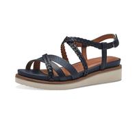 Tamaris 28207-805 Navy (blau) - elegante Sandale - Damenschuhe Sandalette / Sling, Blau, leder für Damen, blau, Größe 37 EU