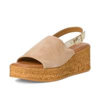 Tamaris Damen Sandalette mit Keilabsatz, beige, 39 EU