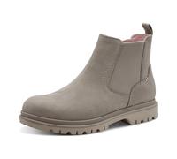 Chelseaboots TAMARIS, Damen, Gr. 39, grau (hellgrau), Elastischer Einsatz, Nubukleder, unifarben, Casual, Schuhe, Blockabsatz, Basicboots, Stiefelette mit dezenten Ziernähten, Topseller (64071834-39)
