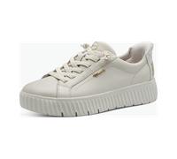 Tamaris Comfort Damen Step IN Leder Sneaker flach zum Schlupfen Wide Fit, Weiß (Offwhite), 42 EU