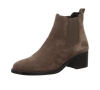 Chelseaboots TAMARIS, Damen, Gr. 36, taupe, Elastischer Einsatz, Veloursleder, unifarben, used, Schuhe, Blockabsatz, Stiefelette, Businessschuh in schmaler Form (85702845-36) taupe