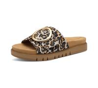 Tamaris Comfort Damen Pantoletten aus Leder Elegant, Mehrfarbig (Leopard), 39 EU