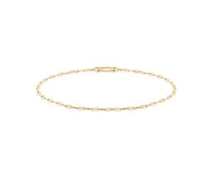 Tamaris Anklet - Elegantes Fußkettchen aus poliertem Edelstahl - IP Gold - Lip Chain verstellbar bis 25 cm - wasserfest & hautfreundlich
