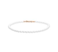 Tamaris Anklet - Elegantes Fußkettchen aus poliertem Edelstahl - IP Roségold - Glasperlenkette verstellbar bis 25 cm - wasserfest & hautfreundlich