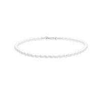 Tamaris Anklet - Elegantes Fußkettchen aus poliertem Edelstahl - Silber - Glasperlenkette verstellbar bis 25 cm - wasserfest & hautfreundlich