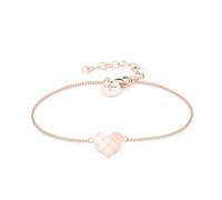Tamaris Armband für Damen aus Edelstahl mit Herz-Anhänger, Frauen Armschmuck größenverstellbar und wasserfest